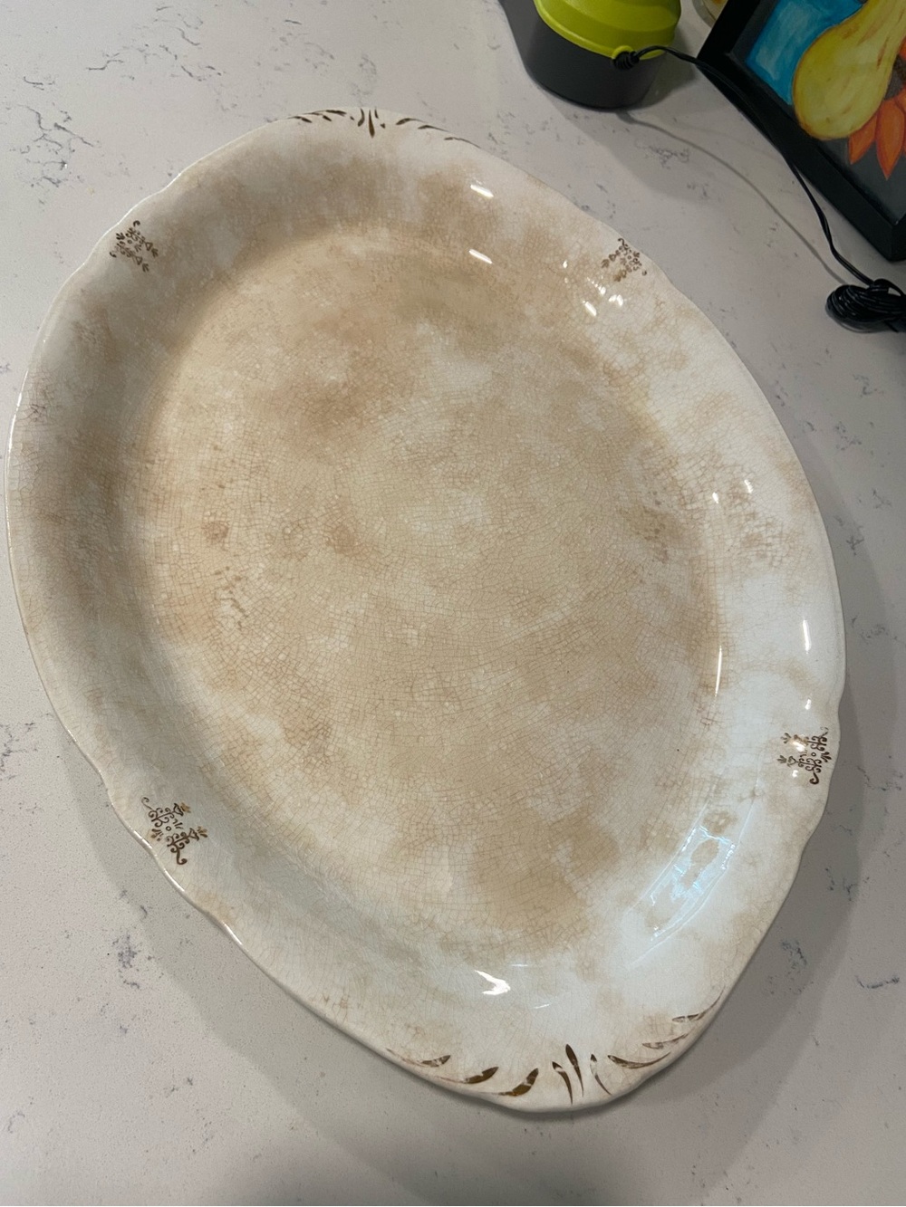 Vintage White Ceramic Serving Platter by Pope Gosser